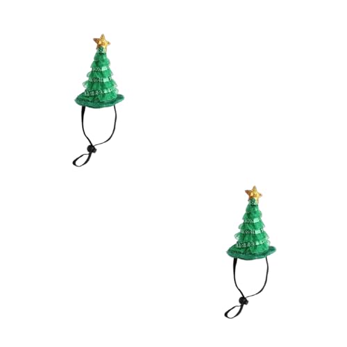 YUHANGCIYE Weihnachtsmütze für Haustiere, niedlicher Weihnachtsbaum-Form für Hunde und Katzen, Verkleidungszubehör, schöne Karnevals-Wintermütze, Haustierzubehör von YUHANGCIYE
