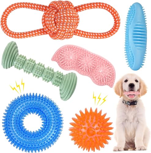 YUKOOY Kauspielzeug für Welpen, 3 Stück, für 2–8 Monate, weiches und langlebiges Welpenspielzeug zur Reinigung der Zähne und schützt die Mundgesundheit, geeignet für kleine Hunde und mittelgroße YUKOOY Kauspielzeug für Welpen, 3 Stück, für 2–8 Monate, weiches und langlebiges Welpenspielzeug zur Reinigung der Zähne und schützt die Mundgesundheit, geeignet für kleine Hunde und mittelgroße von YUKOOY