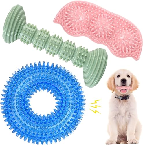 YUKOOY Welpenspielzeug, Kauspielzeug für kleine Hunde, quietschendes Spielzeug für Welpen, weiches und langlebiges Kauspielzeug, reinigt die Zähne und schützt die Mundgesundheit, 3 Stück YUKOOY Welpenspielzeug, Kauspielzeug für kleine Hunde, quietschendes Spielzeug für Welpen, weiches und langlebiges Kauspielzeug, reinigt die Zähne und schützt die Mundgesundheit, 3 Stück von YUKOOY