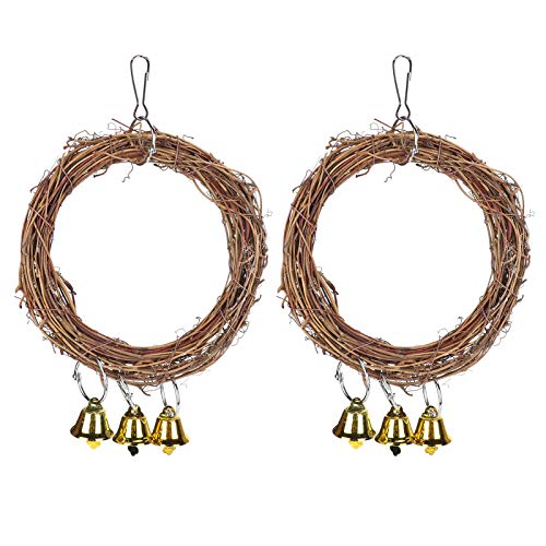 2pcs Papageien schwingen mit Glocken Rattan Hanging Kautbissen Spielzeug Vögel Vorräte 2pcs Papageien schwingen mit Glocken Rattan Hanging Kautbissen Spielzeug Vögel Vorräte von YULEESIYIP