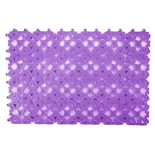 4 Farben Hunde-/Katzen-Haustiermatte, Kunststoff, gespleißt, hohl, Anti-Rutsch-Pads, Badezimmerboden, Haustier-Pad für Käfigmatte (Lila) von YULEESIYIP