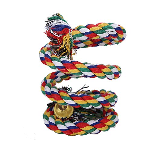 Bunte hängende Baumwollseile Vogel Spielzeug helle Glocken Papageienklettern Stehgurt Dekoration Kleine mittlere Sittich Cockatiel Bunte hängende Baumwollseile Vogel Spielzeug helle Glocken Papageienklettern Stehgurt Dekoration Kleine mittlere Sittich Cockatiel von YULEESIYIP