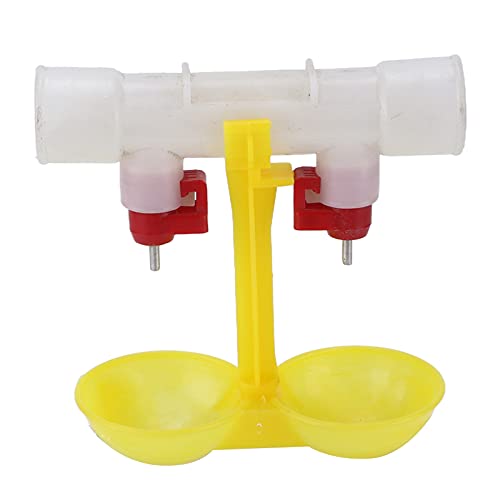 Doppelhuhnerschwester Wasserer Trinker Hängende Tassen Geflügel Automatisch haltbarer Plastik aus Edelstahl 5 Set (-2114210025611) von YULEESIYIP