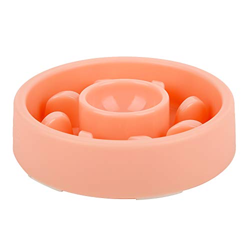 Exquisite Plastik Nicht rutscher Haustier Anti-Erstickung Slow Food Bowl für Hunde Katzen Kleiner Größe neuartiger Design (Korallenrosa) von YULEESIYIP