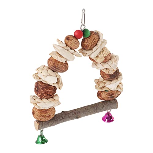 Hölzerner Vogelschwung Barch Safer Tintenfisch Knochenkauspielzeug für Papageien Lovebirds Cockatiels (Small Size (29.9 X 15 X 6.7in)) von YULEESIYIP