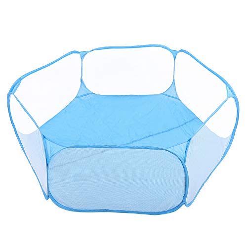 Kleiner Haustier -Spielstall transparente Welpenkatze Kaninchen Käfig Zelt tragbares blaues Rosa im Freien schwarz (Blue) von YULEESIYIP