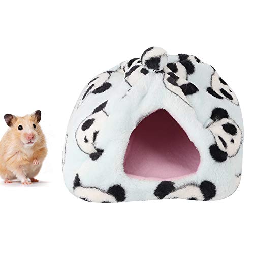 Panda Sky Blue Winter Winter verdicken Plüsch -Stoff -Haustier Nest Hamster Haus für kleine Tiere (L) von YULEESIYIP