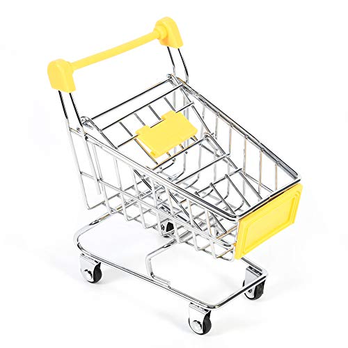 YULEESIYIP 3Colors Papagei Vogel Haustier Funny Intelligence Wachstum Mini Supermarkt Einkaufswagen Trolley (Gelb) von YULEESIYIP