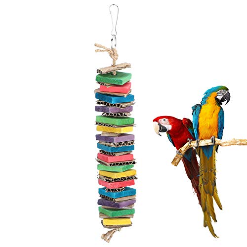 YULEESIYIP Buntes Holzblock -Pappschachtel Kaut Spielzeugvogel Haustier Papagei Schwung (Single String) von YULEESIYIP