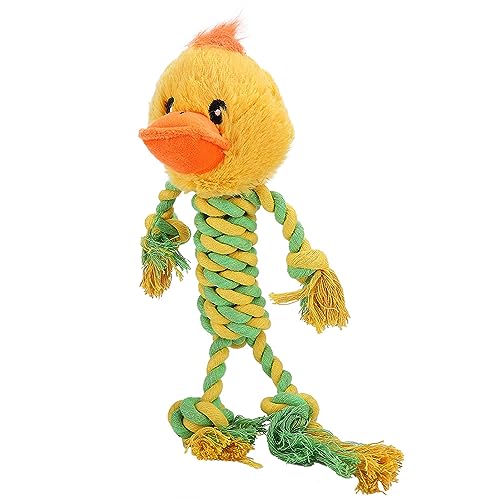 YULEESIYIP Haustierhund Cartoon Tierspielzeug Plüsch Baumwollseil Zähne Reinigen Anti -Biss -Molar Spielzeug für Hundekatze Entenaffen (Duck) von YULEESIYIP