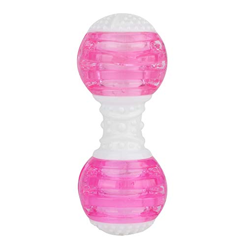 YULEESIYIP Langlebige Kaut Toy Langhantelform Sound Molar Reinigungszähne Spielzeug für Haustierhund Pink Orange (Roseate) von YULEESIYIP