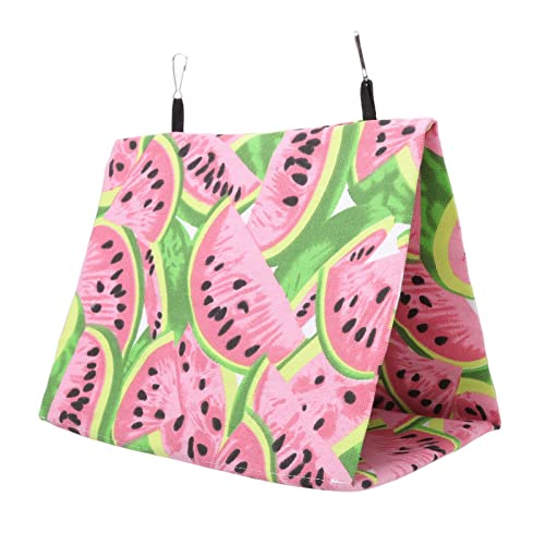 YULEESIYIP Papagei Hängematte weich bequemes Vogeldreieck Nest Buntes Wassermelonenmuster Spiel Ruhe (29 * 19 * 21cm) von YULEESIYIP