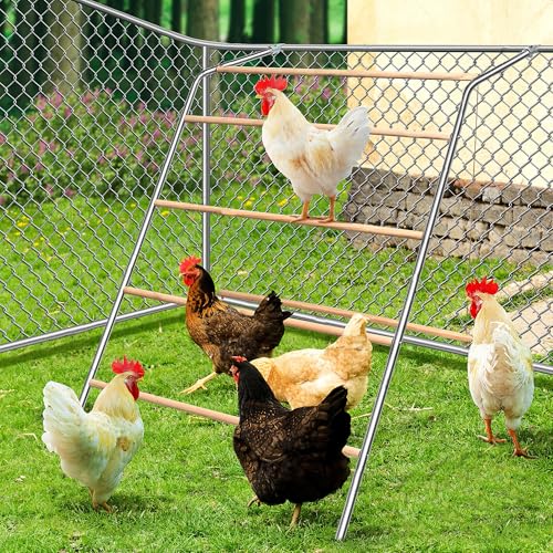 YUMEKA Hühnerstall Sitzstange mit Schaukel, Roosting Bars und Spielzeug, einfach zu installieren, Hinterhof-Geflügelzubehör von YUMEKA