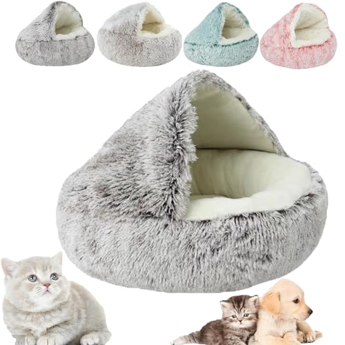 Cozy Cocoon Pet Bed For Dogs, Fidofaves Cozy Nook Bed, Covered Cozy Pet Plush Bed, Winter Pet Plush Bed, Cozy Nook Pet Bed for Dogs, Winter Pet Beds for Indoor Cats & Dog beds (40cm,Coffee-short) von YUNCUIMU