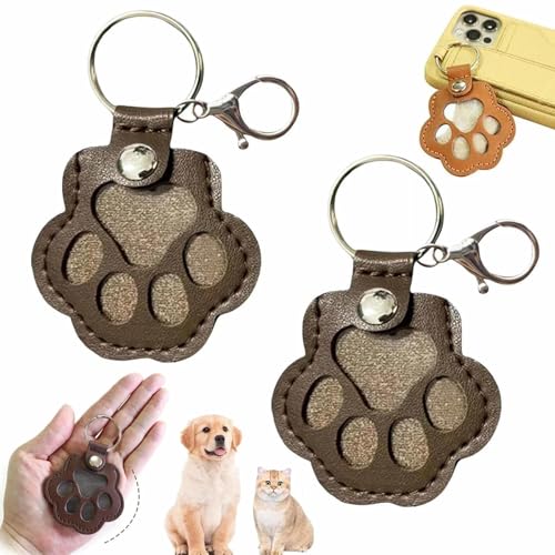 YUNFAN 2pcs Dog Hair Collector Keychain,Charm Memorial Storage Box,Cat Hair Collector Keychains,Pet Fur Keepsake Keychain,Portable Pet Hair Storage,Leather Keychains,Cute Dogs Paw Pendant Hanging(B) von YUNFAN