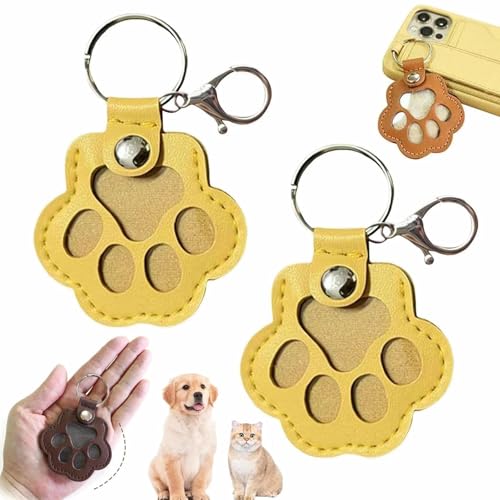 YUNFAN 2pcs Dog Hair Collector Keychain,Charm Memorial Storage Box,Cat Hair Collector Keychains,Pet Fur Keepsake Keychain,Portable Pet Hair Storage,Leather Keychains,Cute Dogs Paw Pendant Hanging(H) von YUNFAN