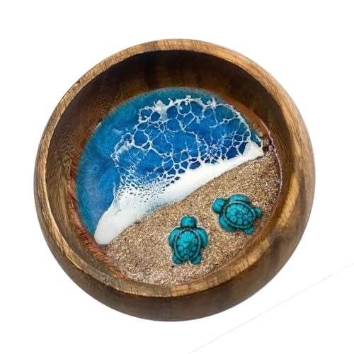 Künstlerische Schreibtisch-Deko-Schüssel mit realistischer Wasserflora, Seesterne, Schildkröten und natürlichen Muschelakzenten, Harz, Meeresornament Künstlerische Schreibtisch-Deko-Schüssel mit realistischer Wasserflora, Seesterne, Schildkröten und natürlichen Muschelakzenten, Harz, Meeresornament von YUNGLOO