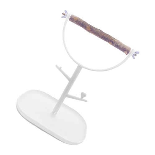 Papageien-Spielstation aus Holz mit abnehmbarer Reinigungsschale und rutschfester Unterseite für kleine Vögel, Unterhaltung, Vogelplattform für Sittiche von YUNGLOO
