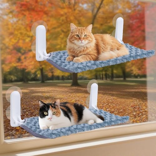 Katzenfensterstange, Katzenhängematte für Wand (Beige, Abdeckung 2) von YUNIQUE