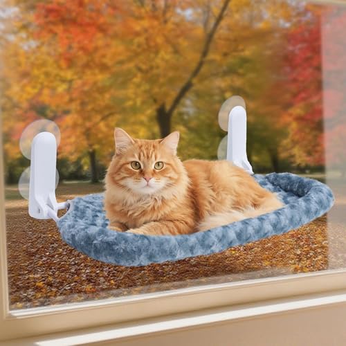YUNIQUE Katzen-Fensterstange mit Kissenrand, umgedrehte Kantenhalterung, tragbare Wandhängematte für Indoor-Katze, Grün YUNIQUE Katzen-Fensterstange mit Kissenrand, umgedrehte Kantenhalterung, tragbare Wandhängematte für Indoor-Katze, Grün von YUNIQUE