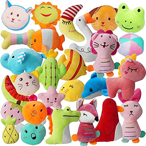 Quietschendes Spielzeug für Hunde, Plüsch-Spielzeug-Set für zahnende Welpen, kleine Hunde, interaktives Spielzeug (27 Stück) von YUNKINGDOM