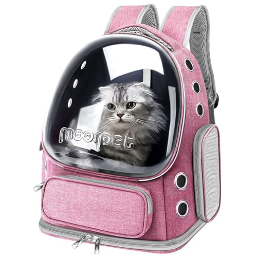 Katzenrucksack, atmungsaktiv, Katzenblasen-Rucksack, großer Platz, Katzentragerrucksack für Kitty, kleine Hunde, faltbar, von Fluggesellschaften zugelassen, transparenter Haustier-Reiserucksack bis zu von YUNLINLI
