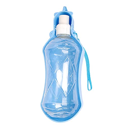 Hund Wasserflasche, Haustier Katze Travel Trinkflasche, Tragbare Reise Trinkflasche Wasserspender Für Camping, Spaziergang, Wandern, Training, Unterwegs Outdoor S 18.5X8Cm Blau von YUNM