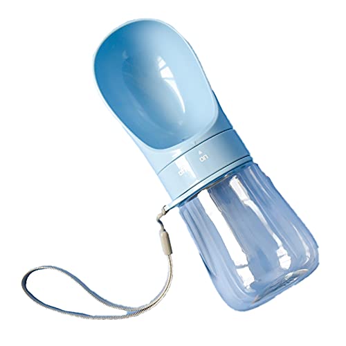 Tragbare Hund Wasserflasche, Haustier Wasserspender Antibakterielle Lebensmittelqualität, Auslaufsicher Hund Katze Reisen Trinken Flasche Schüssel, Pet Outdoor Trinkbecher S 215X74.8Mm Blau von YUNM