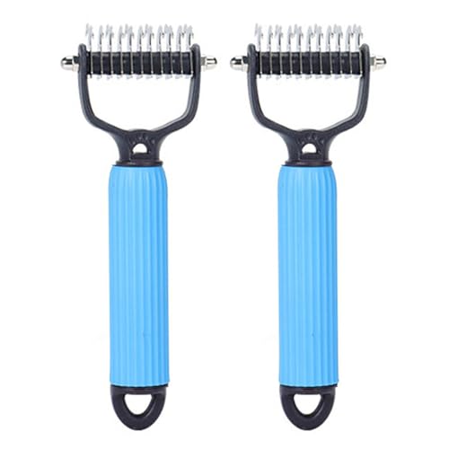 2pcs Effizienter Entwirrungsbürste Für Hund Und Katzen Effiziente Schuppenfell Entfernen Werkzeug Pflege Kamm Haarpflegemittel Essentielles Haustier Haarbürste von YUNNIAN
