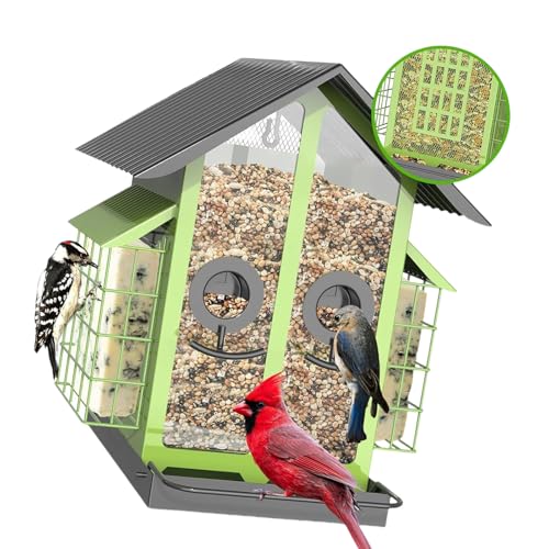 YUNNIAN Großkapazitätsvogelfutterer Für Garten Und Schachstar Design Mit Metallkonstruktion Für Hänge Freien Hochleistungsvogelfuttermittel von YUNNIAN