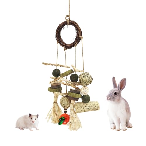 YUNNIAN Natürliches Holzkauen Spielzeug Für Kaninchen Hamster Und Papageien Interaktion Mentales Stimulieren Von Pet Accessoires Mit Hängenden Design Naturholz Nagetieren von YUNNIAN