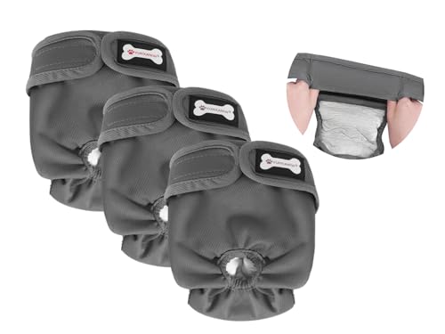 3er-Pack Windeln für Hündinnen, Wiederverwendbare Windeln für läufige Hündinnen, hochsaugfähige Hundewindeln für Hündinnen bei Inkontinenz mit verstellbaren (Alles GRAU, L, stück, 3) 3er-Pack Windeln für Hündinnen, Wiederverwendbare Windeln für läufige Hündinnen, hochsaugfähige Hundewindeln für Hündinnen bei Inkontinenz mit verstellbaren (Alles GRAU, L, stück, 3) von YUNXANIW