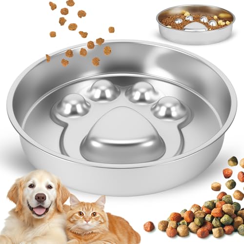 Antischlingnapf Hunde Edelstahl, Slow Feeder Hundenapf Ø21 cm mit Non-Slip mat zur Verhinderung von hastigem Fressen, Groß Anti Schling Napf Hund für mittelgroße und große Hunde Antischlingnapf Hunde Edelstahl, Slow Feeder Hundenapf Ø21 cm mit Non-Slip mat zur Verhinderung von hastigem Fressen, Groß Anti Schling Napf Hund für mittelgroße und große Hunde von YUNYODA