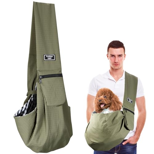 Hundetragetasche Kleine, Haustier Hundetasche mit Sicherheitsschnalle für Hunde und Andere Haustiere bis 7.5 kg, Wasserdicht Tragetasche Hund für Spaziergang Aktivitäten im Freien und Ausflüge, Grün Hundetragetasche Kleine, Haustier Hundetasche mit Sicherheitsschnalle für Hunde und Andere Haustiere bis 7.5 kg, Wasserdicht Tragetasche Hund für Spaziergang Aktivitäten im Freien und Ausflüge, Grün von YUNYODA