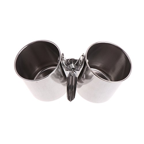 YUOIUX Stand Bird Water Feeder Dishes Food Bowl for Cage Cups Clip on Perches Parrot Stainless Steel Birdcage Bowls with Clamp von YUOIUX