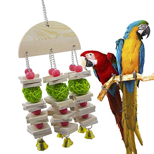 YUPPIE TONE Spielzeug für Papagei,Vogelspielzeug aus Kauspielzeug,Holzschaukel,Sepak Takraw,Baustein Kauschnur für Vögel von YUPPIE TONE