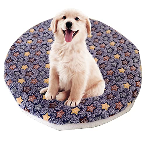 YUPPIE TONE Waschbare Haustiermatte Rundes Haustierdecke Hundedecke Katzendecke für Hund Katze - Blau Stern 42 * 42cm von YUPPIE TONE