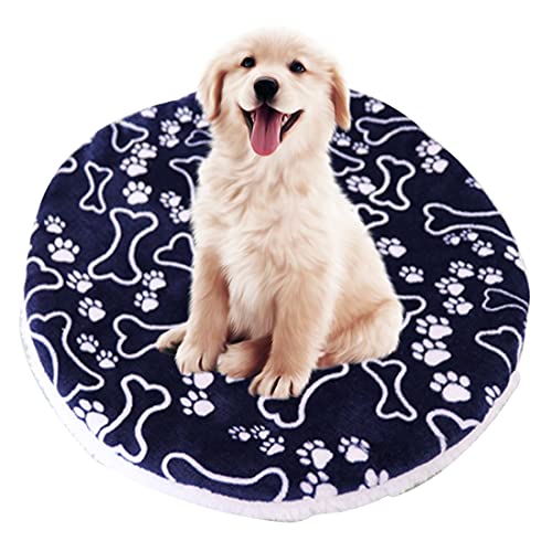 YUPPIE TONE Waschbare Haustiermatte Rundes Haustierdecke Hundedecke Katzendecke für Hund Katze - Knochen 42 * 42cm von YUPPIE TONE