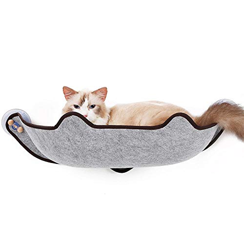YUR Ganzjahres-Katzenbett für Glas/Fenster/Tür, 10 kg, Haustier-Hängematte mit Saugnäpfen, weiches Filz, Sonnenbad-Kissen YUR Ganzjahres-Katzenbett für Glas/Fenster/Tür, 10 kg, Haustier-Hängematte mit Saugnäpfen, weiches Filz, Sonnenbad-Kissen von YUR