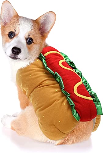 Entzückendes Halloween-Hundekostüm, lustiges Hot-Dog-Design, Haustierbekleidung, Welpen, Weihnachten, Verkleidung, Party, Cosplay-Outfit für kleine, mittelgroße und große Hunde und Katzen von YURRO