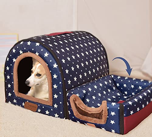 Extra großes Hundebett, Iglu-Hundehaus mit Dach, XL, Labrador, beruhigende Zwinger, wasserdicht, Anti-Angst, faltbare Katzenhöhle, Haustiernest für Welpen/Kätzchen von YURRO