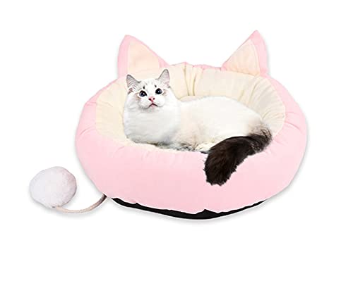 Flauschiges, gemütliches Katzenbett, beruhigendes Haustiernest, weiches, warmes Katzenbett, Sophie-Katzenbett mit Pompon, orthopädische Entlastung Flauschiges, gemütliches Katzenbett, beruhigendes Haustiernest, weiches, warmes Katzenbett, Sophie-Katzenbett mit Pompon, orthopädische Entlastung von YURRO