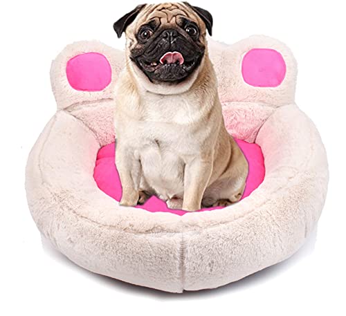YURRO Gemütliches Hundesofa in Pfotenform, abnehmbares Katzenhüttenbett, kleine Hundekissen, Nisthöhle, korkige Hundematratze mit Nackenstütze, Bichon Frisé-Bett von YURRO