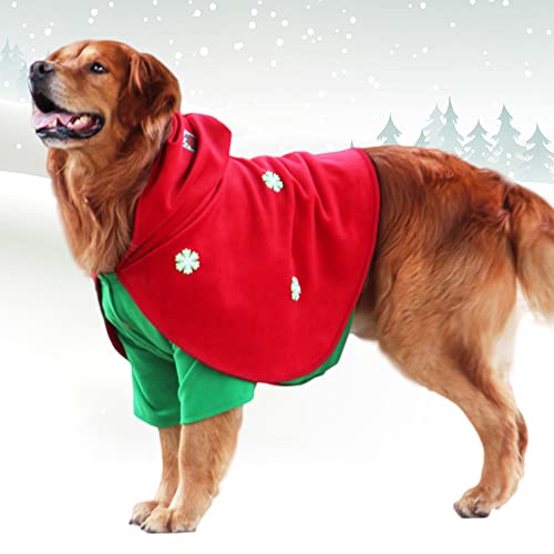 Großes Hunde-Weihnachtskostüm, niedlicher roter Fleece-Kapuzenumhang, Halloween, Cosplay, Neujahrsparty, Verkleidungsumhang für kleine, mittelgroße und große Rassen von YURRO