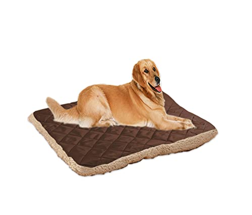 Hunde- und Katzenbett, groß, orthopädische Hundematratze, Anti-Angst-Haustiermatte für Hundekäfig/Boden, langlebiges Deluxe-Plüsch-Hundekissen mit rutschfester Unterseite von YURRO