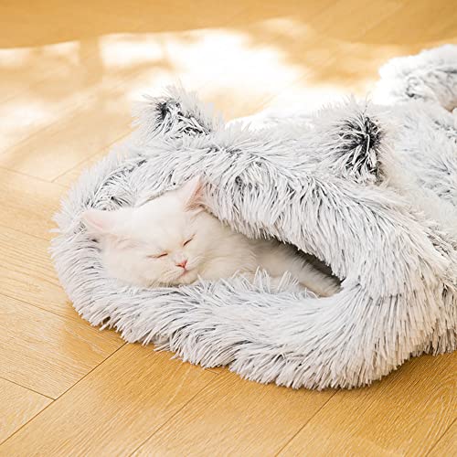 Katzenschlafsack mit Schwanz, Kuschelsack-Decke für Welpen/Kätzchen, weiches, selbstwärmendes Haustierbett, Plüsch-Katzen-Kuschelnest winddicht, sehr geräumig Katzenschlafsack mit Schwanz, Kuschelsack-Decke für Welpen/Kätzchen, weiches, selbstwärmendes Haustierbett, Plüsch-Katzen-Kuschelnest winddicht, sehr geräumig von YURRO