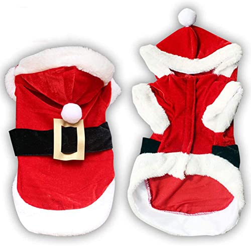 Klassisches rotes Weihnachtskostüm, schöne Weihnachtsmann-Kleidung für Hunde, Mädchen/Jungen, Hundepaar, Winterbekleidung, Weihnachts-Partymantel für Chihuahua, Pudel, Katzen von YURRO