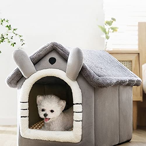 Kleines Hundehaus mit Kissen, gemütliches und warmes Katzenhöhle Bett faltbar, Haustier-Innenhaus, abnehmbar, rutschfestes Hundezimmerbett für Welpen/Kätzchen/Kaninchen Kleines Hundehaus mit Kissen, gemütliches und warmes Katzenhöhle Bett faltbar, Haustier-Innenhaus, abnehmbar, rutschfestes Hundezimmerbett für Welpen/Kätzchen/Kaninchen von YURRO