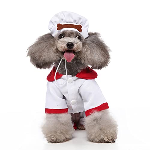YURRO Hunde-Halloween-Kostüm-Set, schöne Haustierbekleidung für kleine Hunde und Katzen, Cosplay-Outfits für Halloween, Weihnachten, Weihnachtsmann, Koch, Pirat, König von YURRO