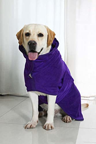 YURRO Labrador/Spaniel Hunde-Bademantel, saugfähig, schützt den Couch-Teppich, schnell trocknend, warmer Mantel, Bademantel mit verstellbarem Riemen von YURRO